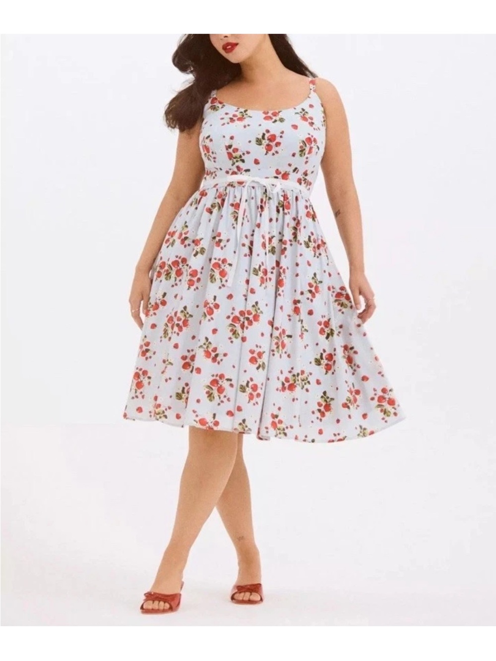 NWT Torrid Retro Chic Swing Dress Strawberries Poplin Plus Size 0